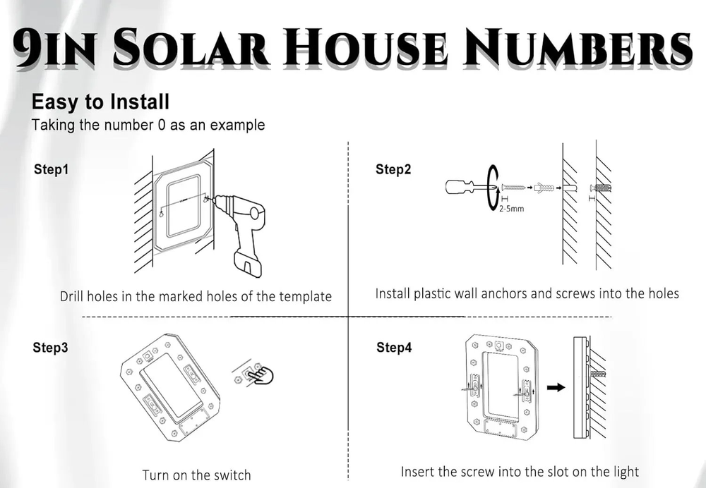🔥Solar Lighted House Numbers for Outside